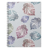 Carnet Feuilles d'open work sur un arrière - plan gris cl (Devant)