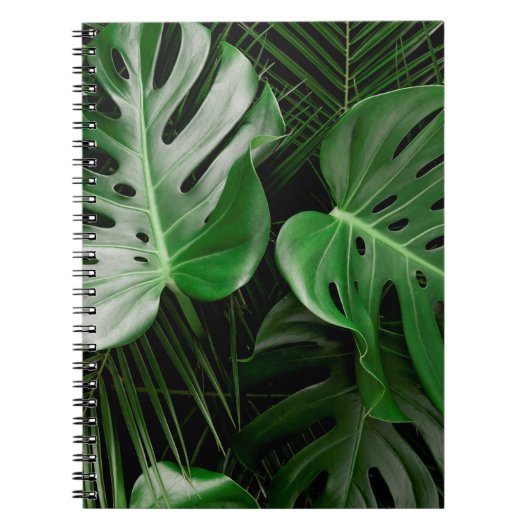 Carnet Feuilles et feuilles de palmiers verts (Devant)