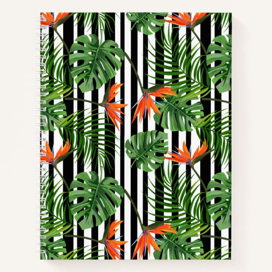 Carnet Feuilles et fleurs tropicaux dynamiques (Devant)