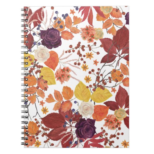 Carnet Feuilles et Roses de l'automne (Devant)