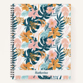 Carnet Feuilles Fleurs Tropicales Boho (Devant)
