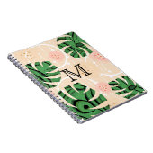 Carnet Feuilles Monstera sur rose. (Côté Droit)