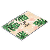 Carnet Feuilles Monstera sur rose. (Côté gauche)