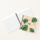 Carnet Feuilles Monstera sur rose. (Intérieur)