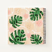 Carnet Feuilles Monstera sur rose. (Dos)