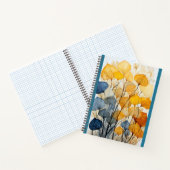 Carnet Feuilles multicolores sur fond bleu (Intérieur)
