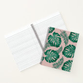 Carnet Feuilles Pink & Green Palm sans couture Motif (Intérieur)