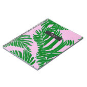 Carnet Feuilles Preppy rose & Green Palm (Côté gauche)