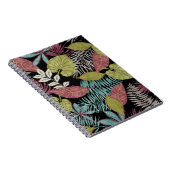 Carnet Feuilles sombres tropicaux : Motif textile (Côté Droit)