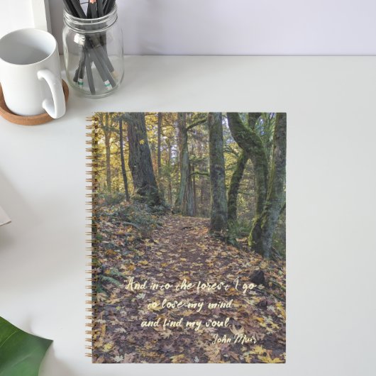 Carnet Feuilles tombés sur le sentier forestier John Muir
