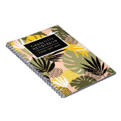 Carnet Feuilles Tropicales Abstraites Modernes & Points (Côté Droit)