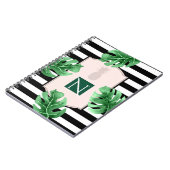 Carnet Feuilles Tropicales & Ananas Élégant Chic Monogram (Côté gauche)