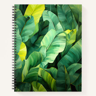 Carnet Feuilles tropicales, botanique abstraite, jungle,