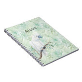 Carnet Feuilles Tropicales Vertes Oiseau Aloha (Côté Droit)