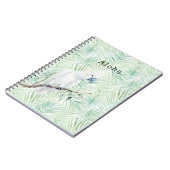 Carnet Feuilles Tropicales Vertes Oiseau Aloha (Côté gauche)
