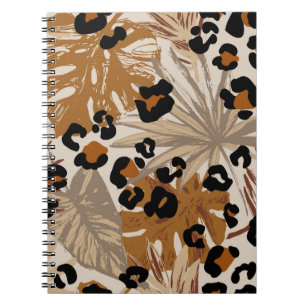 Carnet Feuilles tropicaux Abstraits et camoufle léopard g