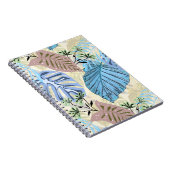 Carnet Feuilles tropicaux bleus et violets. (Côté Droit)