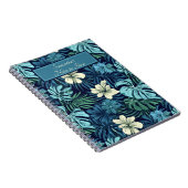 Carnet Feuilles tropicaux et fleurs Bleu & Blanc (Côté Droit)