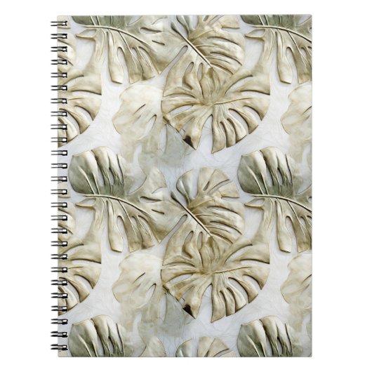 Carnet Feuilles tropicaux Gold Green (Devant)