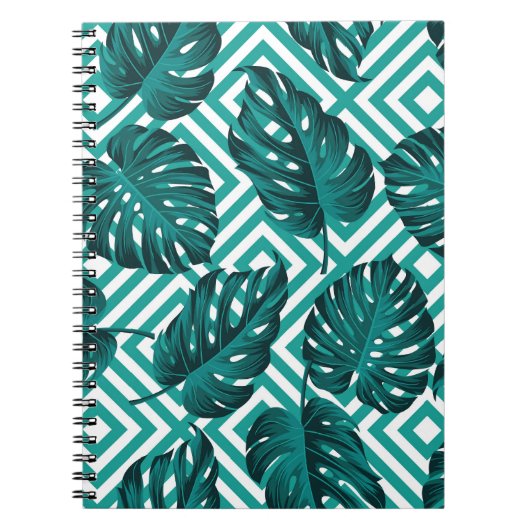 Carnet Feuilles tropicaux : Motif Floral sans joint. (Devant)