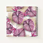 Carnet Feuilles tropicaux rose (Dos)