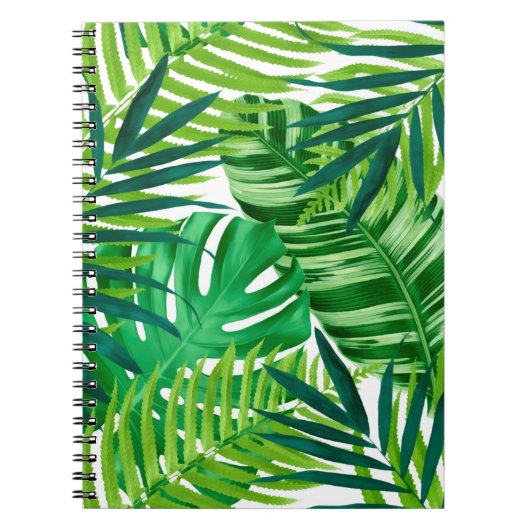 Carnet Feuilles tropicaux verts (Devant)