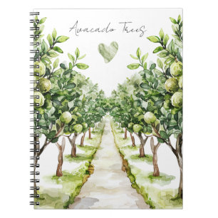 Carnet Feuilles Vertes Avocatiers Arbres Cœur