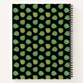 Carnet Feuilles vertes d'arbre de Jade sur fond noir (Dos)
