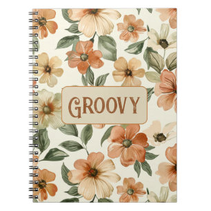 Carnet Feuilles Vertes Orange des Années Soixante-dix Gro