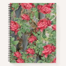 Feuilles verts Rose victoriens sur Grey