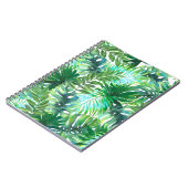 Carnet Feuilles verts tropicaux, Aquarelle transparente. (Côté gauche)