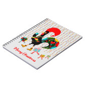 Carnet Feux de Noël, baubles, cadeaux et coq (Côté gauche)