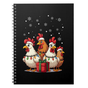 Carnet Feux de Noël Poulet Père Noël Drôle Noël