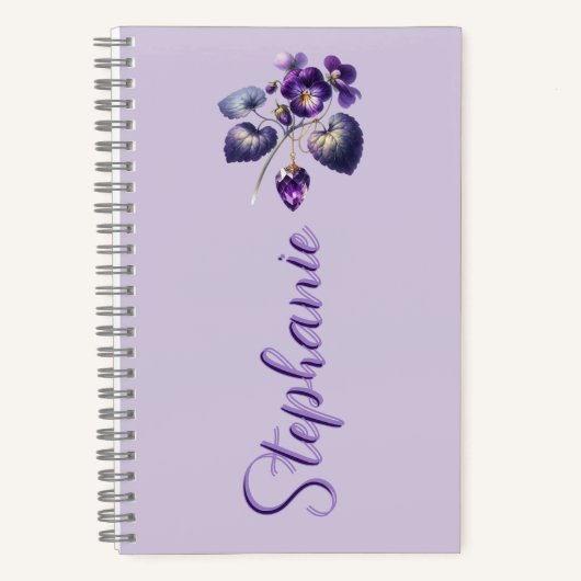 Carnet Février Grâce - Signet de fleur et pierre précieus (Recto)