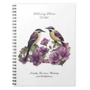 Carnet Février Mois de naissance Fleur personnalisée Anni