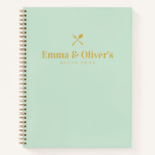 Carnet Fiançailles cadeau Couples Vert moderne Blank Rece (Devant)