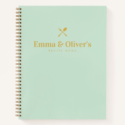 Carnet Fiançailles cadeau Couples Vert moderne Blank Rece (Devant)