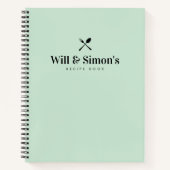 Carnet Fiançailles cadeau Couples Vert moderne Recette vi (Devant)