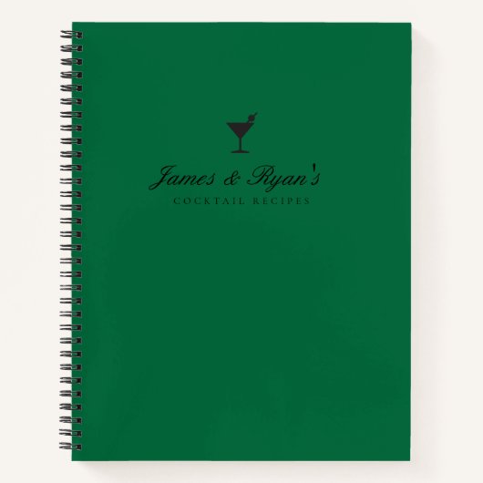 Carnet Fiançailles vert moderne cadeau Blank Cocktail Rec (Devant)
