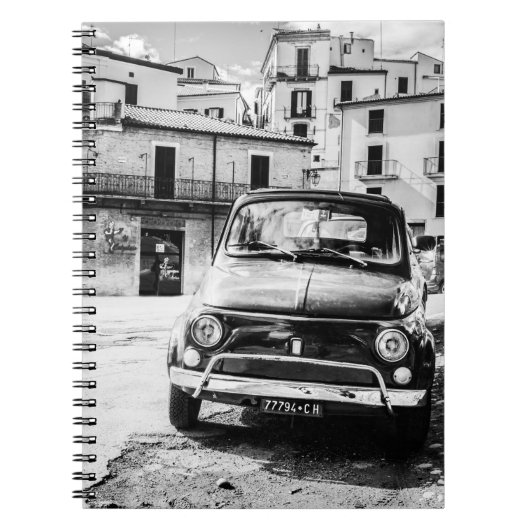 Carnet Fiat 500, cinquecento en Italie, cadeau classique (Devant)