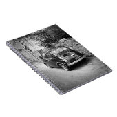 Carnet FIAT 500 voiture en noir et blanc (Côté Droit)