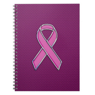 Carnet Fibre fuchsia de carbone de conscience rose de