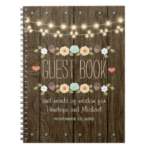 Carnet Ficelle turquoise d'invité rustique Boook de