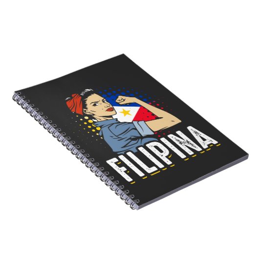 Carnet Fier drapeau philippin femme Philippines (Côté Droit)