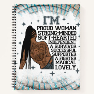 Carnet Fier femme Reine noire Melanin Sista Shopp