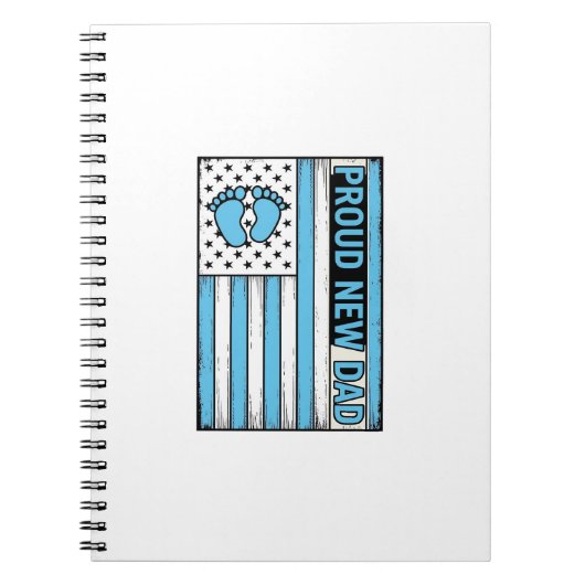 Carnet Fier Nouveau Papa Pieds de Bébé Drapeau Vector Des (Devant)