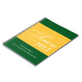 Carnet Fier seniors green jaune rayures année de classe (Côté gauche)