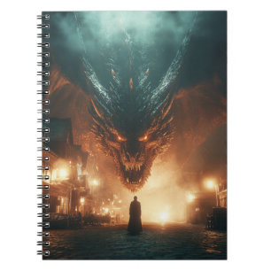 Carnet Fierce Fiery Angry Black Ancient Dragon