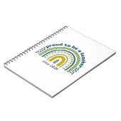 Carnet Fière d'être une enseignante rétro bleu vert (Côté gauche)