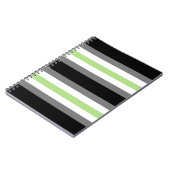 Carnet Fierté agender, Fierté LGBTQ, Noir Gris et Vert (Côté gauche)